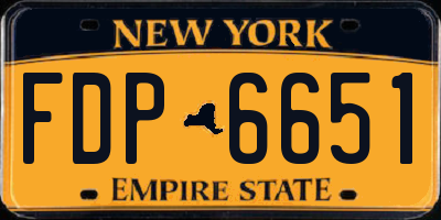 NY license plate FDP6651