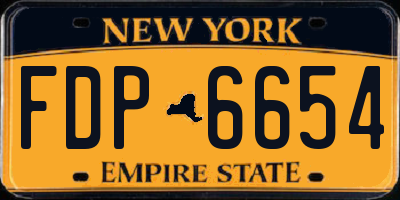 NY license plate FDP6654