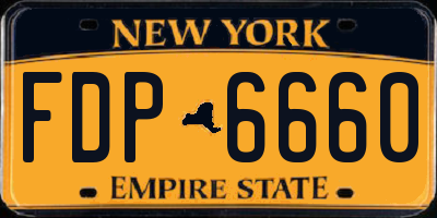 NY license plate FDP6660