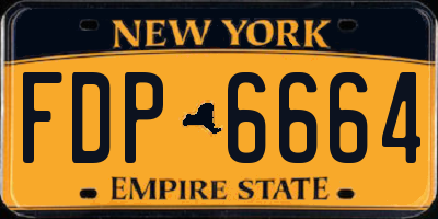 NY license plate FDP6664