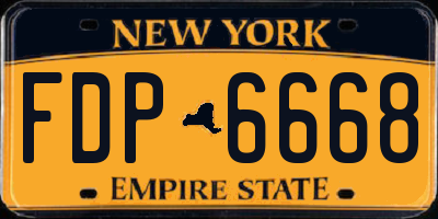 NY license plate FDP6668