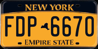 NY license plate FDP6670