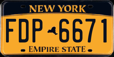 NY license plate FDP6671