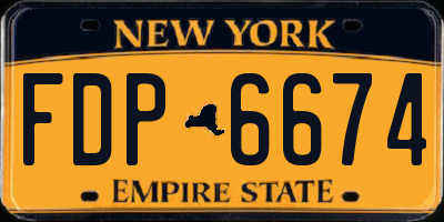 NY license plate FDP6674