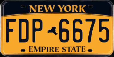 NY license plate FDP6675