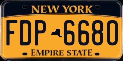 NY license plate FDP6680