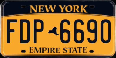 NY license plate FDP6690