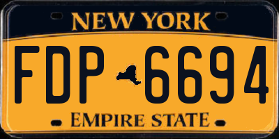 NY license plate FDP6694