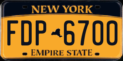 NY license plate FDP6700