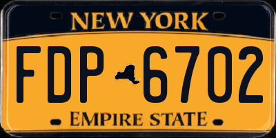 NY license plate FDP6702