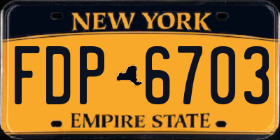 NY license plate FDP6703