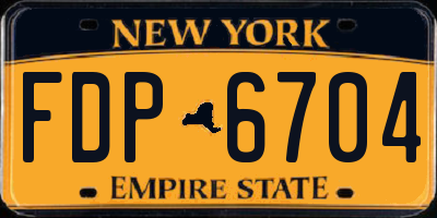 NY license plate FDP6704
