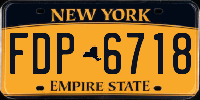 NY license plate FDP6718