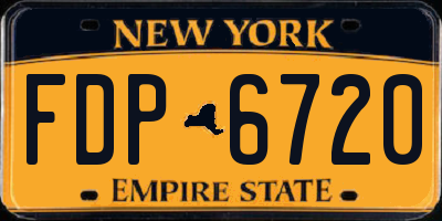 NY license plate FDP6720