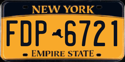 NY license plate FDP6721