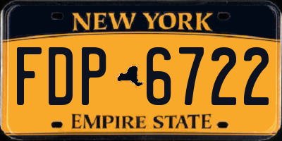 NY license plate FDP6722