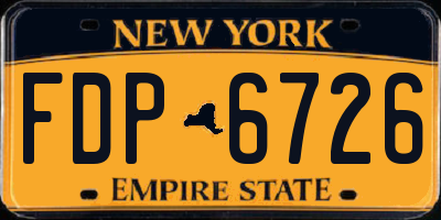 NY license plate FDP6726
