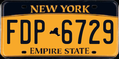 NY license plate FDP6729