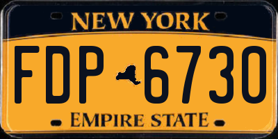 NY license plate FDP6730
