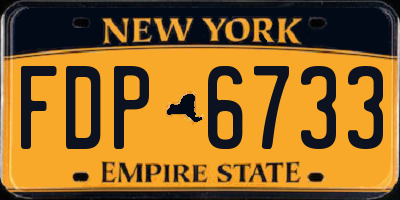 NY license plate FDP6733