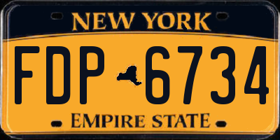 NY license plate FDP6734