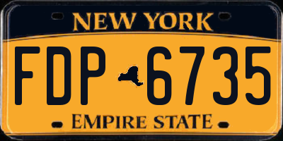 NY license plate FDP6735
