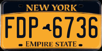 NY license plate FDP6736