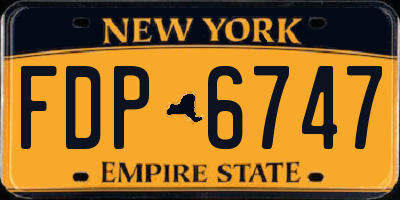 NY license plate FDP6747