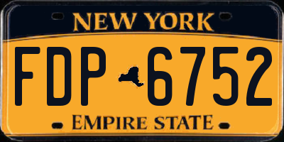 NY license plate FDP6752