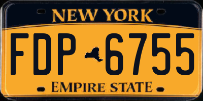 NY license plate FDP6755