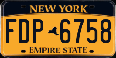NY license plate FDP6758
