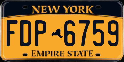 NY license plate FDP6759