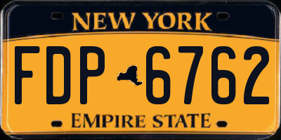 NY license plate FDP6762