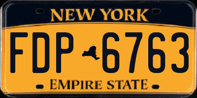 NY license plate FDP6763