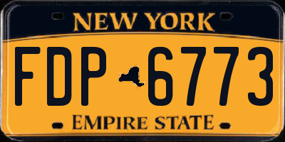 NY license plate FDP6773