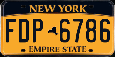 NY license plate FDP6786