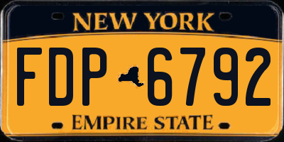 NY license plate FDP6792
