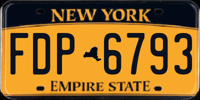 NY license plate FDP6793