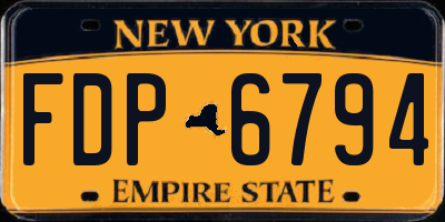 NY license plate FDP6794