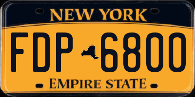 NY license plate FDP6800