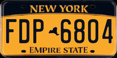 NY license plate FDP6804