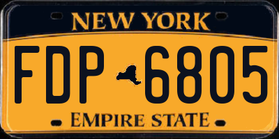 NY license plate FDP6805