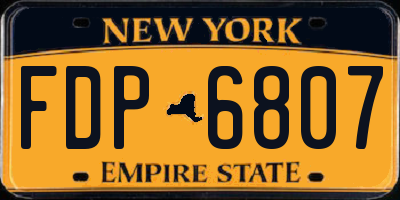 NY license plate FDP6807