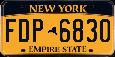 NY license plate FDP6830