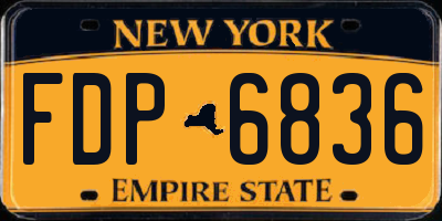 NY license plate FDP6836