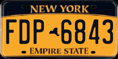 NY license plate FDP6843
