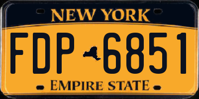NY license plate FDP6851