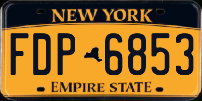 NY license plate FDP6853