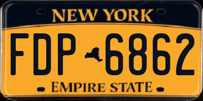 NY license plate FDP6862
