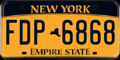 NY license plate FDP6868